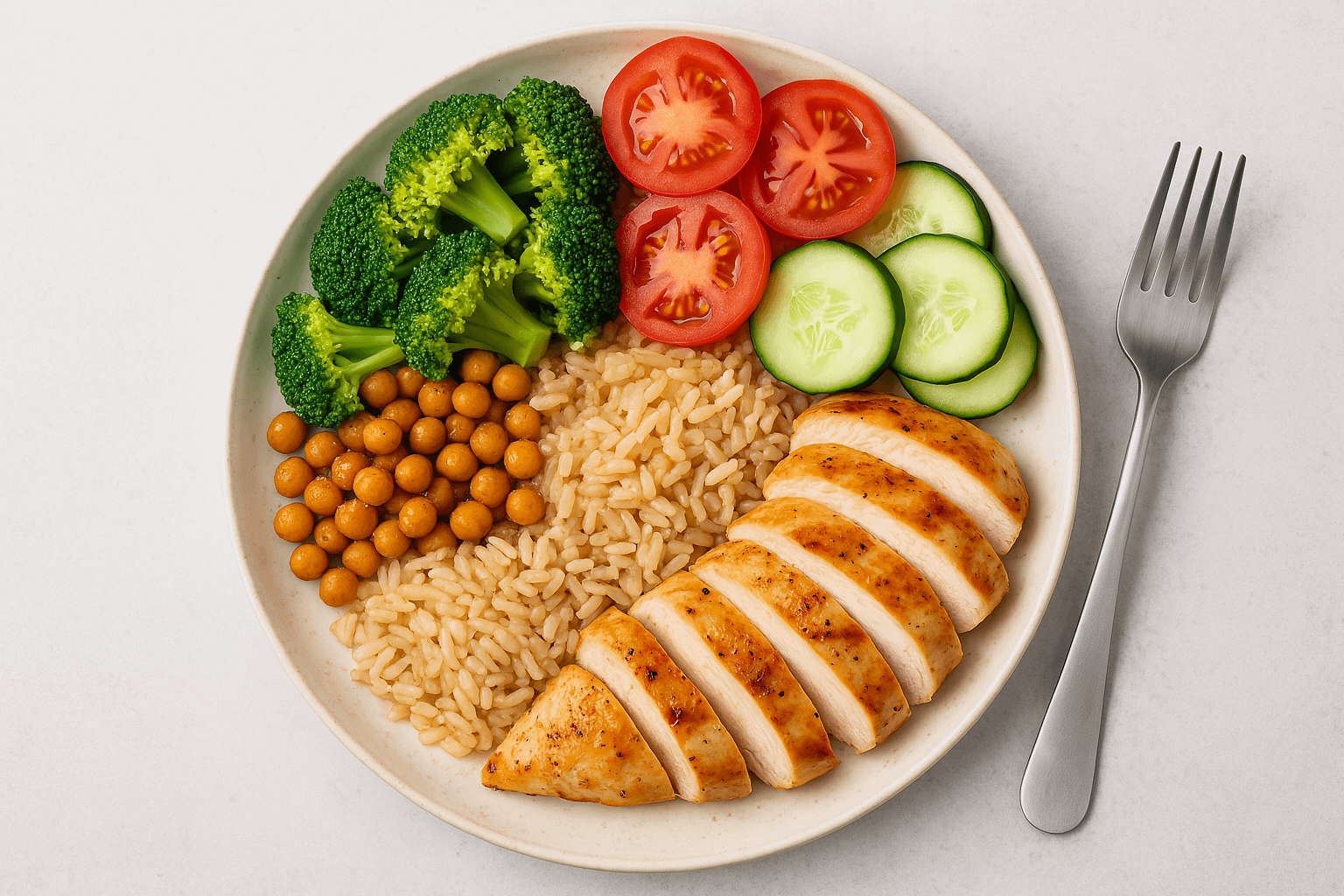 Colorful balanced meal showcasing healthy eating